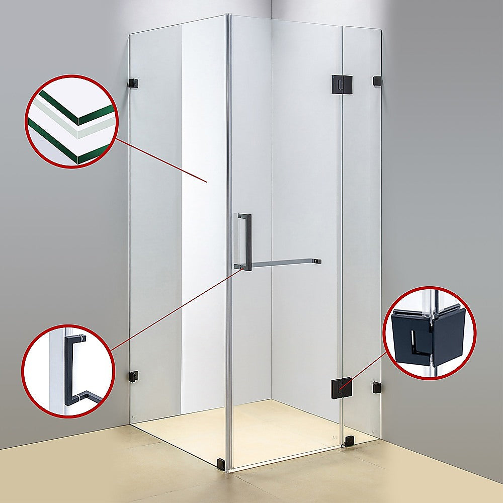 1200 x 1000mm Frameless 10mm Glass Shower Screen By Della Francesca 4