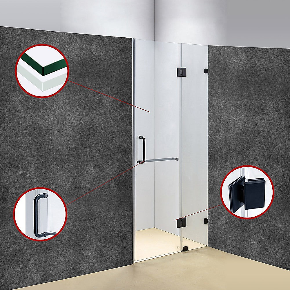 100 x 200cm Wall to Wall Frameless Shower Screen 10mm Glass By Della Francesca 4