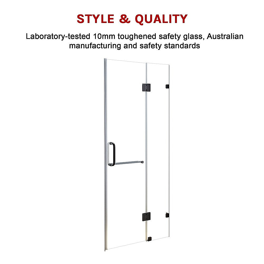 100 x 200cm Wall to Wall Frameless Shower Screen 10mm Glass By Della Francesca 5