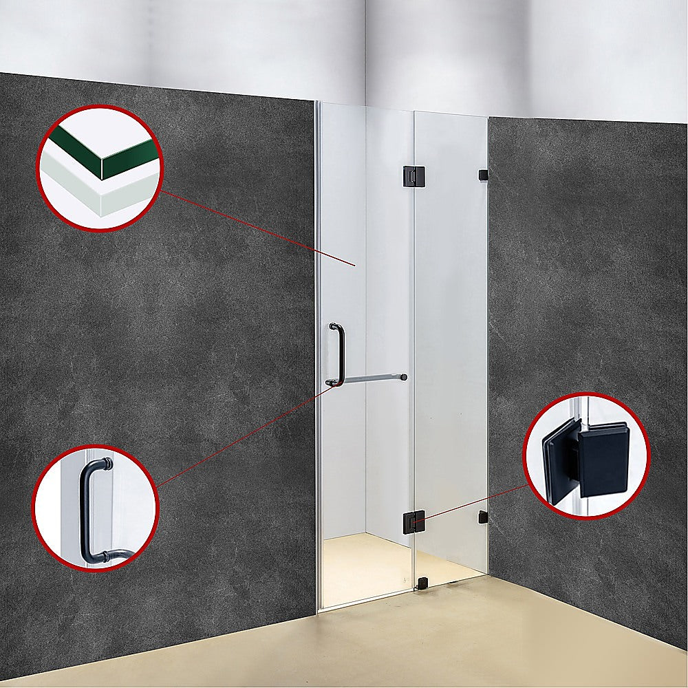 110 x 200cm Wall to Wall Frameless Shower Screen 10mm Glass By Della Francesca 4