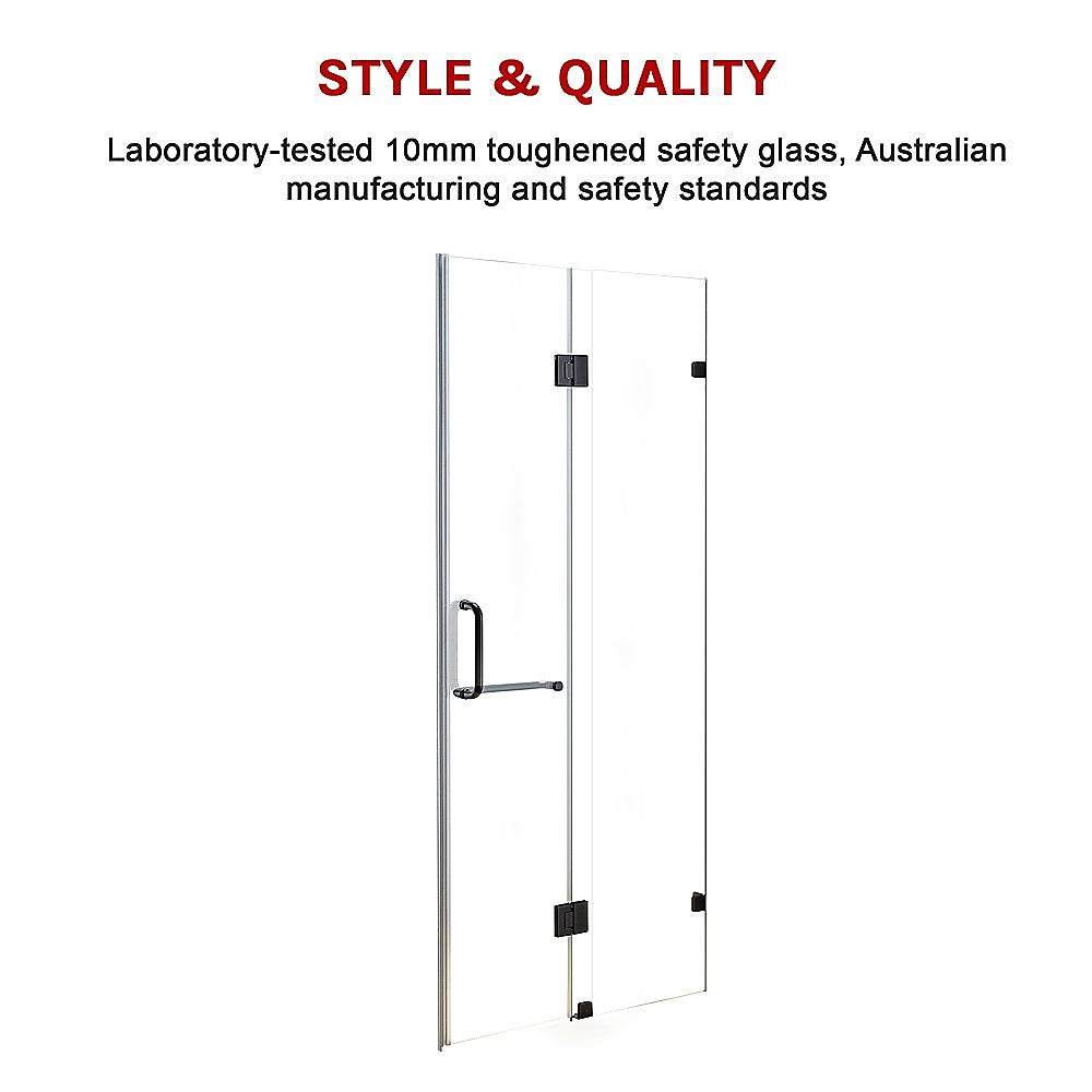 120 x 200cm Wall to Wall Frameless Shower Screen 10mm Glass By Della Francesca 5