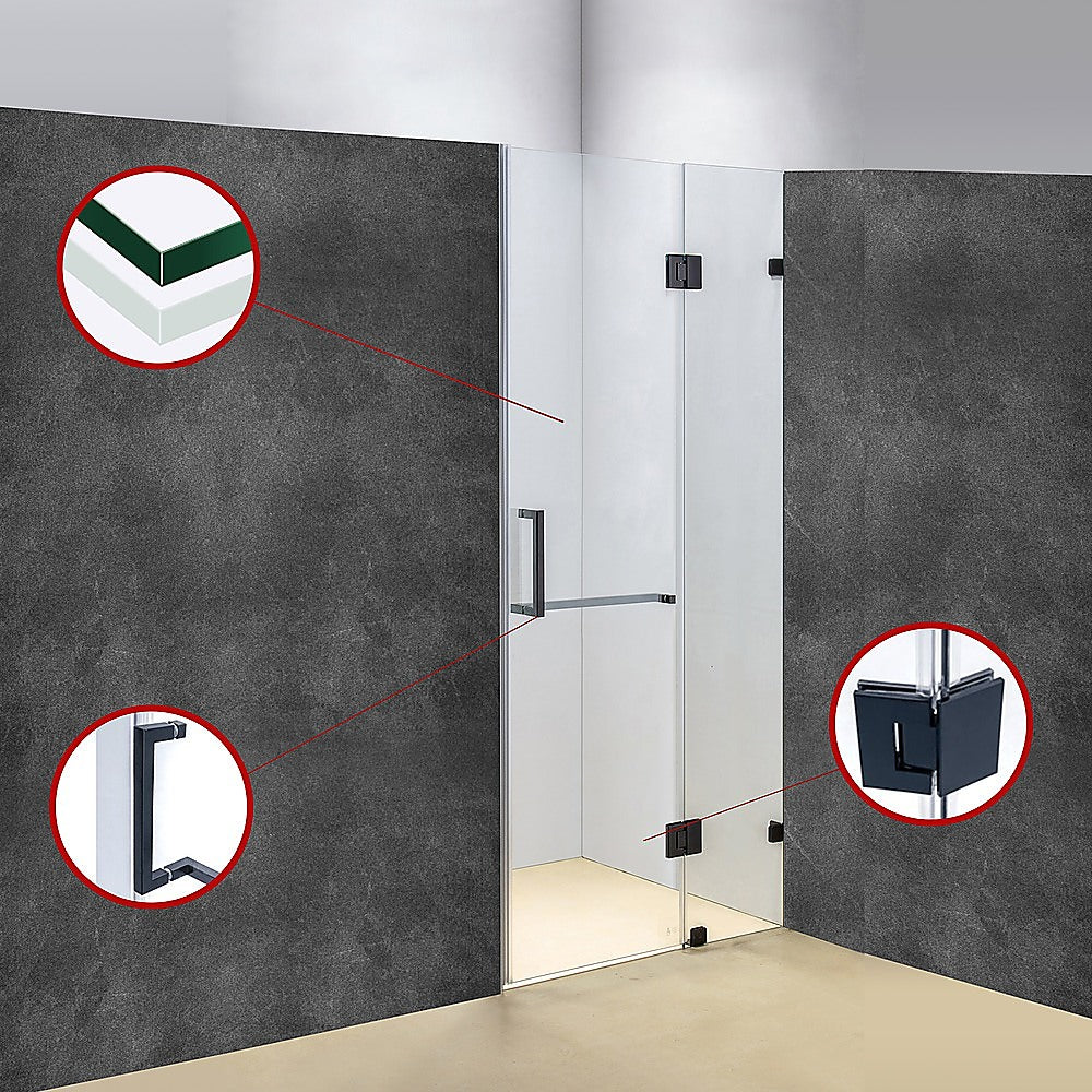 100 x 200cm Wall to Wall Frameless Shower Screen 10mm Glass By Della Francesca 4