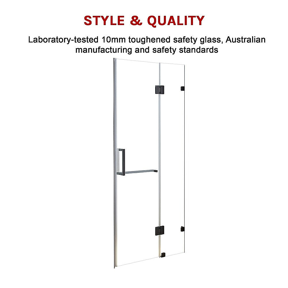 100 x 200cm Wall to Wall Frameless Shower Screen 10mm Glass By Della Francesca 5