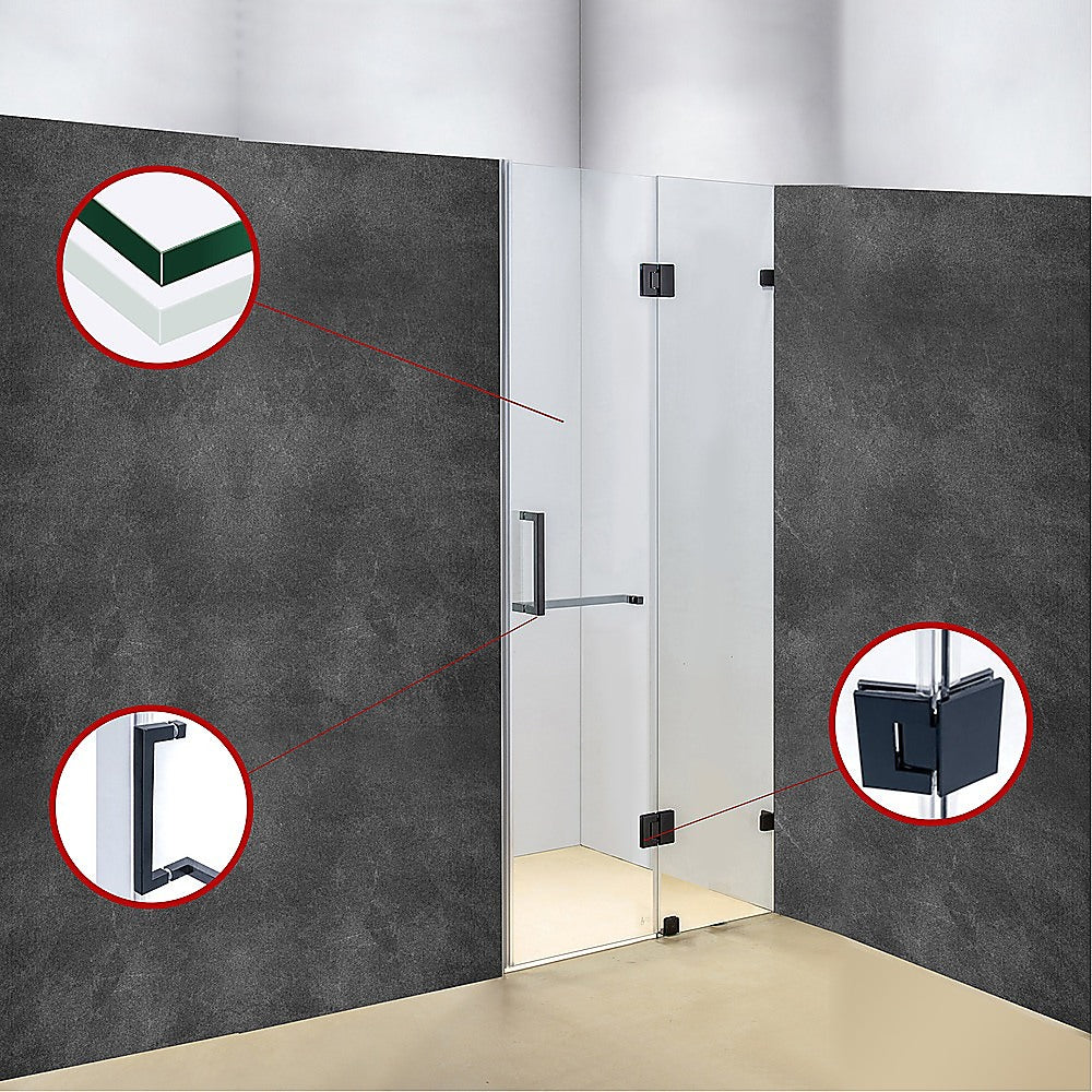 110 x 200cm Wall to Wall Frameless Shower Screen 10mm Glass By Della Francesca 4