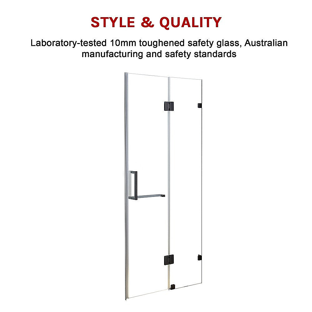 110 x 200cm Wall to Wall Frameless Shower Screen 10mm Glass By Della Francesca 5
