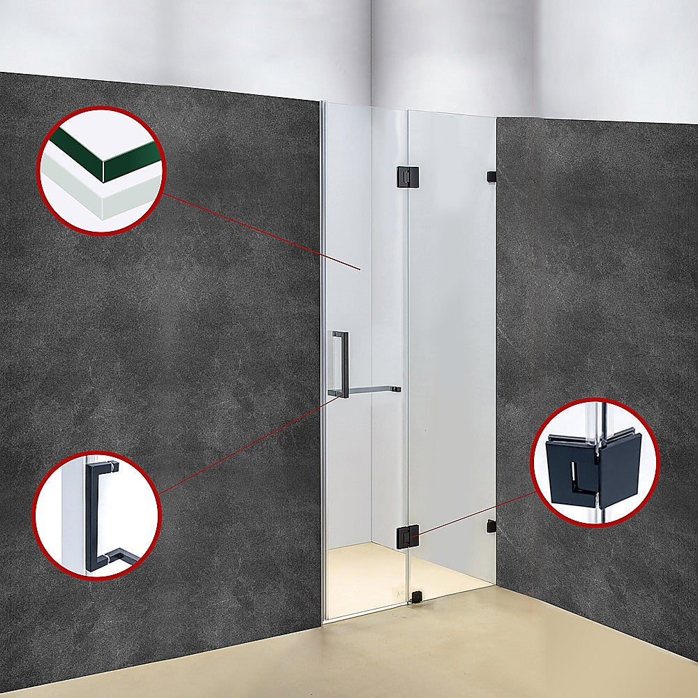 120 x 200cm Wall to Wall Frameless Shower Screen 10mm Glass By Della Francesca 4