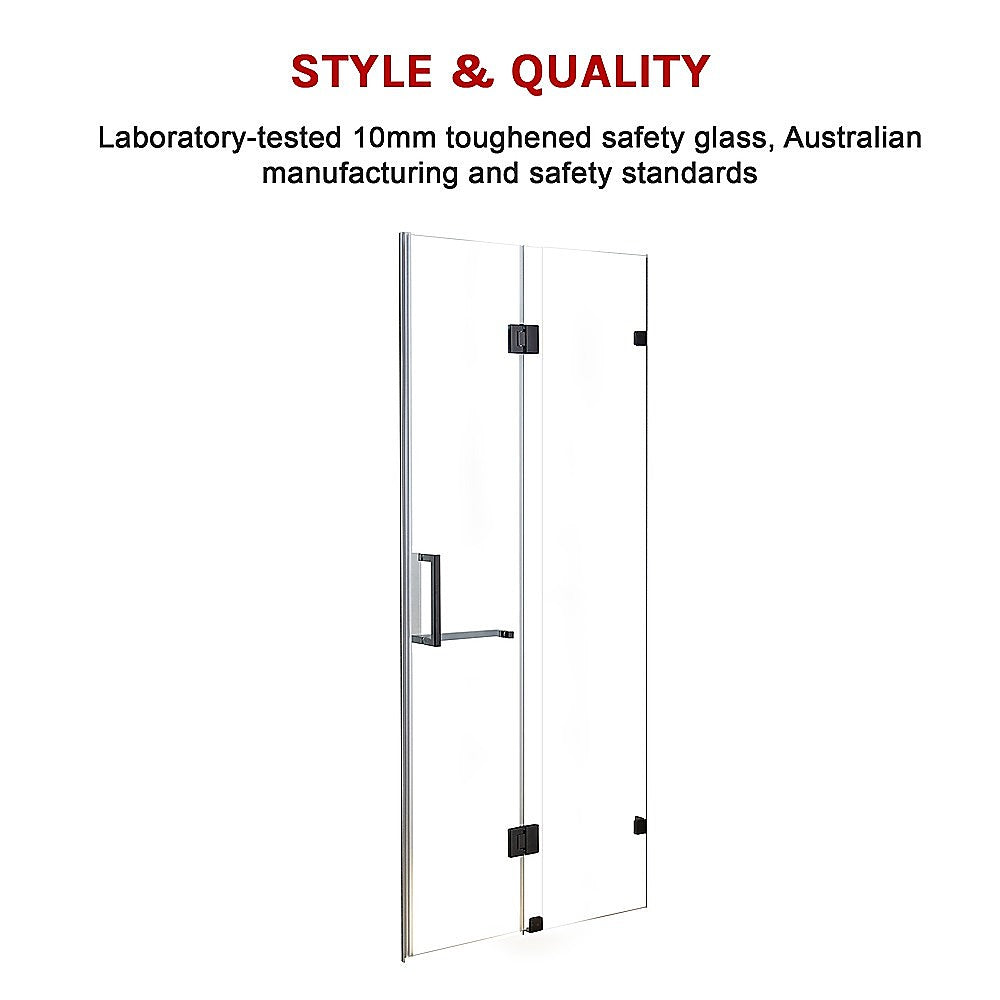 120 x 200cm Wall to Wall Frameless Shower Screen 10mm Glass By Della Francesca 5