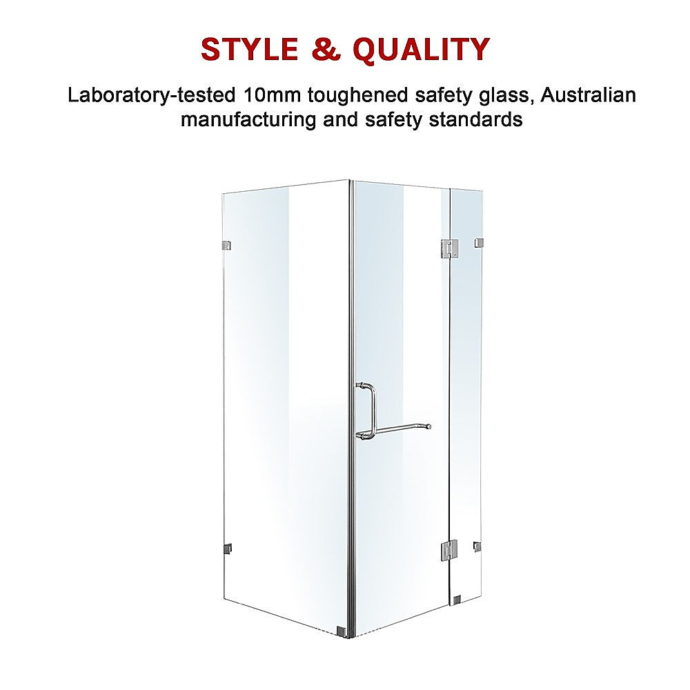 1000 x 900mm Frameless 10mm Glass Shower Screen By Della Francesca 6