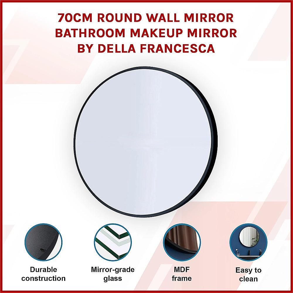 70cm Round Wall Mirror Bathroom Makeup Mirror by Della Francesca 3