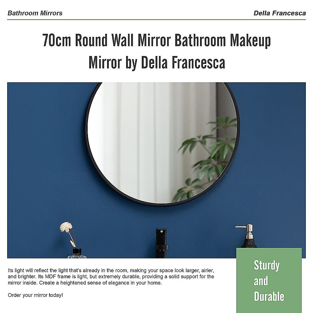 70cm Round Wall Mirror Bathroom Makeup Mirror by Della Francesca 10