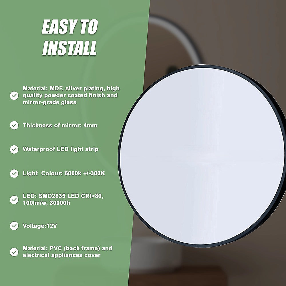 70cm Round Wall Mirror Bathroom Makeup Mirror by Della Francesca 11