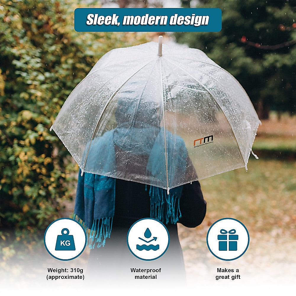 5x Clear Transparent Rain Walking Umbrella Parasol PVC Dome Wedding Party Favour 5