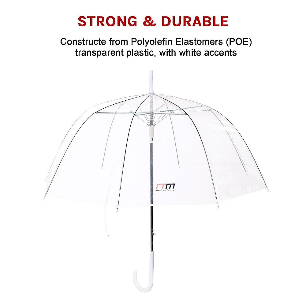 5x Clear Transparent Rain Walking Umbrella Parasol PVC Dome Wedding Party Favour 10
