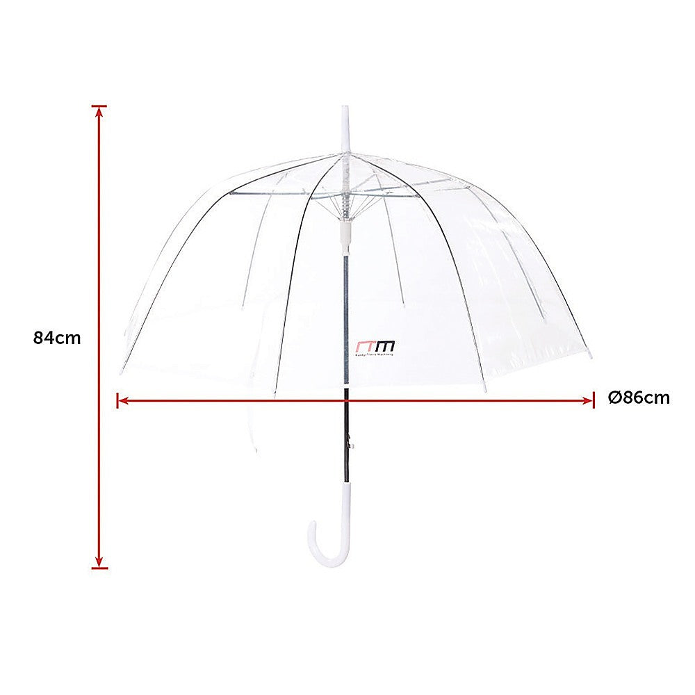 5x Clear Transparent Rain Walking Umbrella Parasol PVC Dome Wedding Party Favour 11