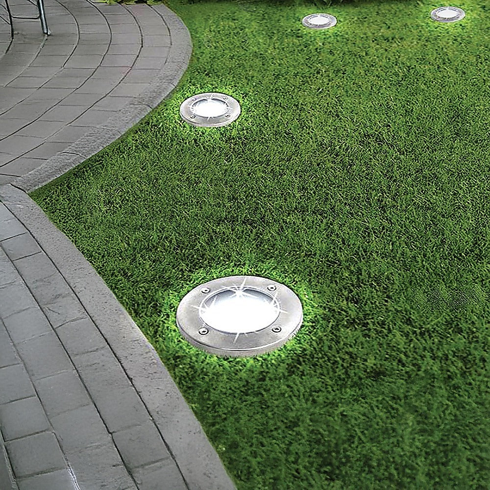 12x Solar Powered LED Buried Inground Recessed Light Garden Outdoor Deck Path 5