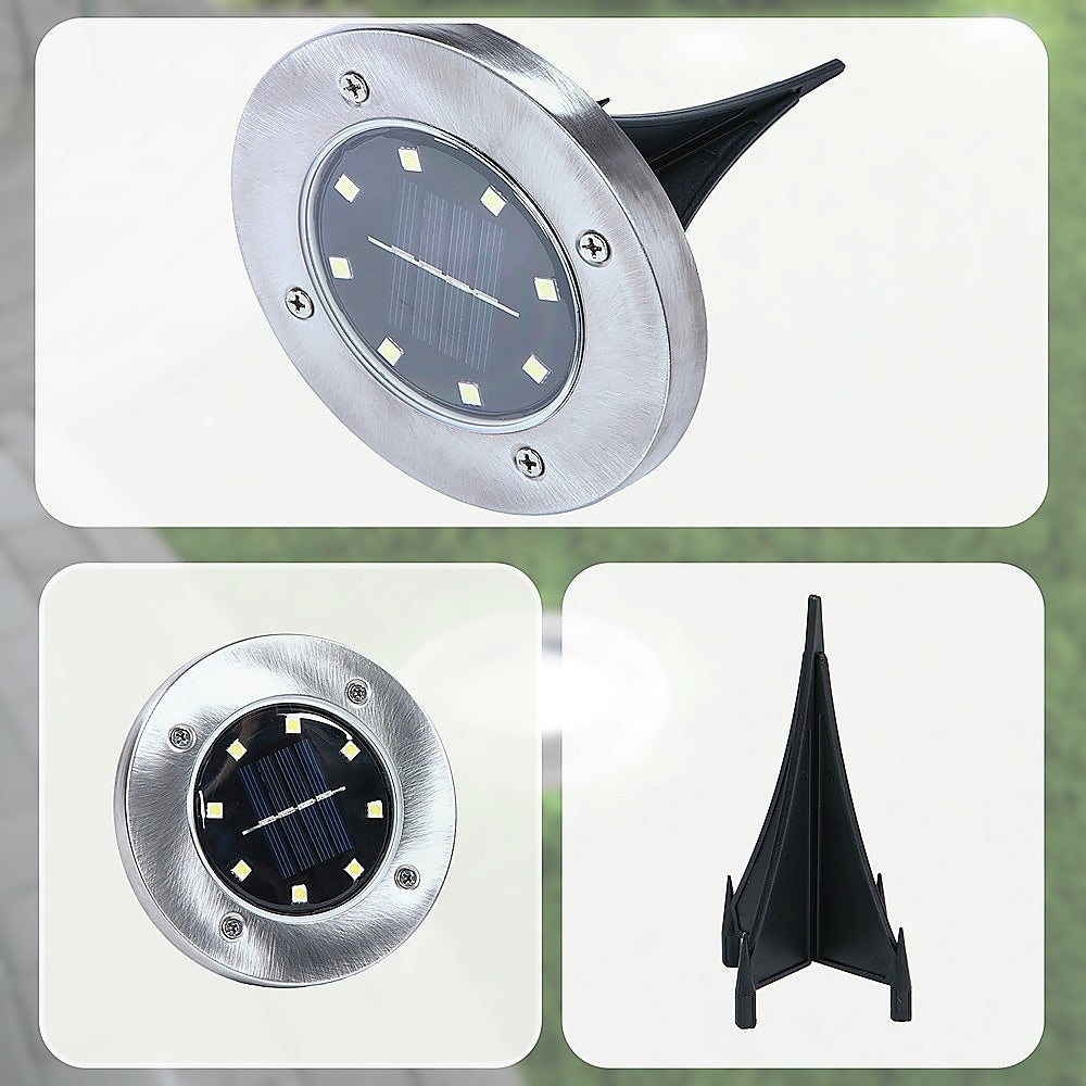 12x Solar Powered LED Buried Inground Recessed Light Garden Outdoor Deck Path 8