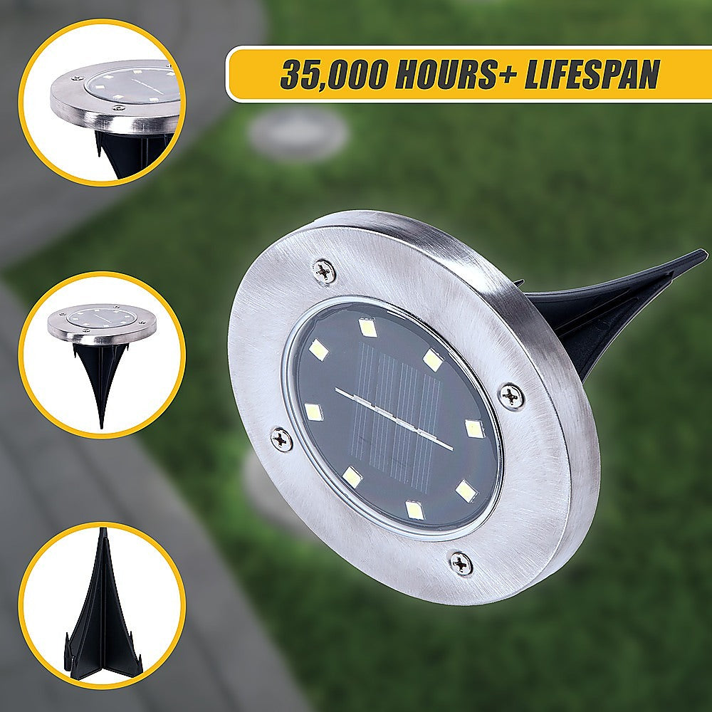 12x Solar Powered LED Buried Inground Recessed Light Garden Outdoor Deck Path 9