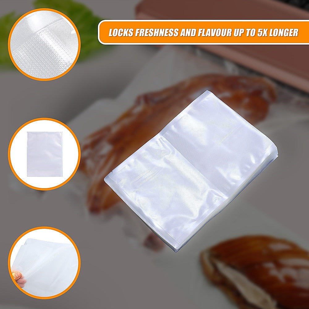 100x Vacuum Sealer Bags Food Storage Saver Heat Seal Cryovac 20cm x 30cm 8