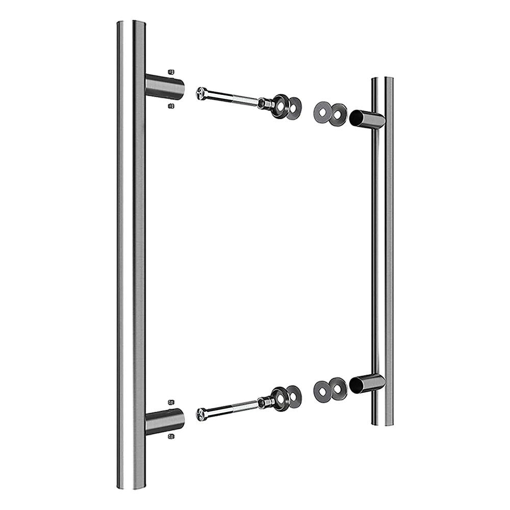 Round 300mm Push Pull Stainless Steel Door Handle Entrance Entry Shower Glass 4