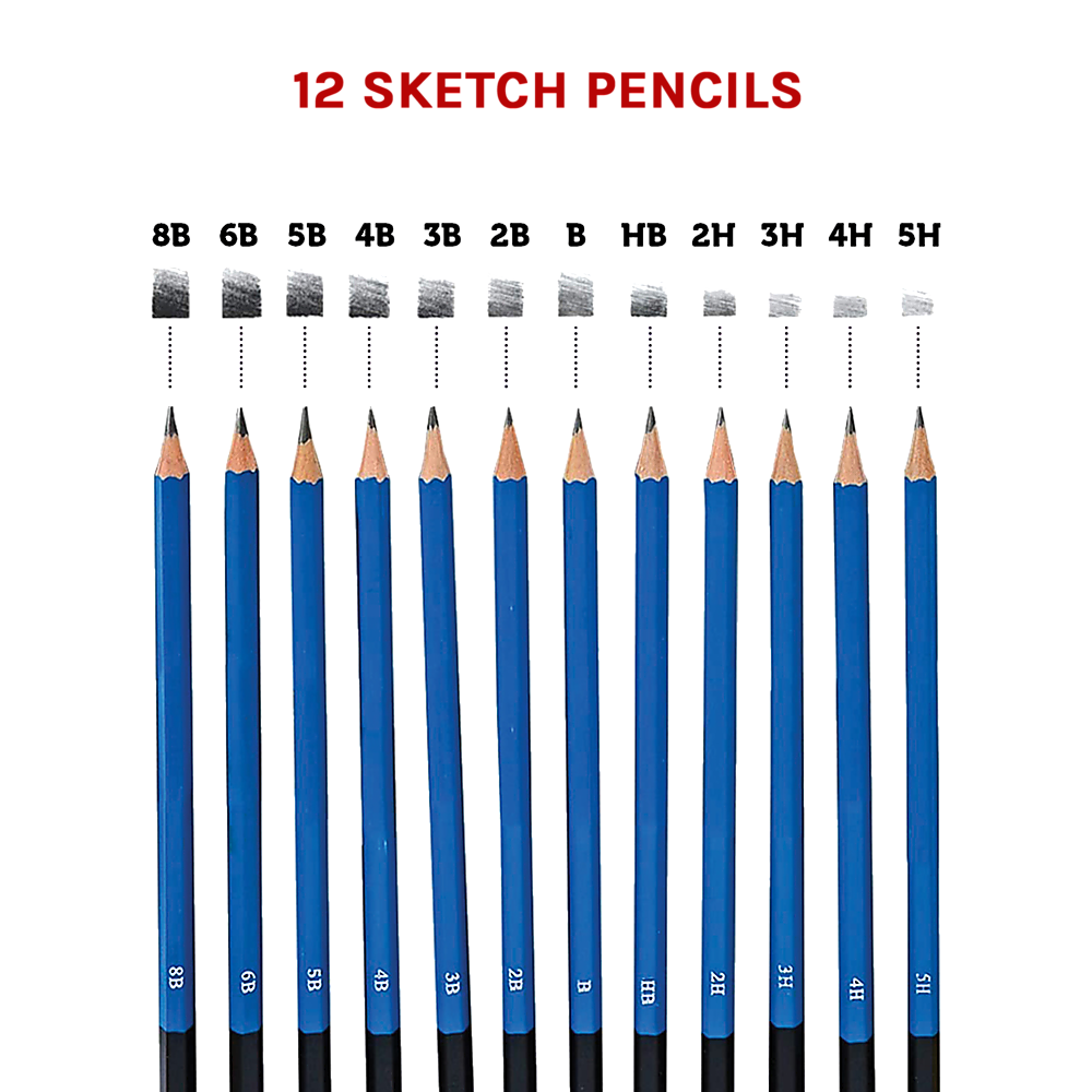 Art Sketch Pencils Oil Drawing Colouring Graphite Charcoal Pencil Set 72pcs/set 4