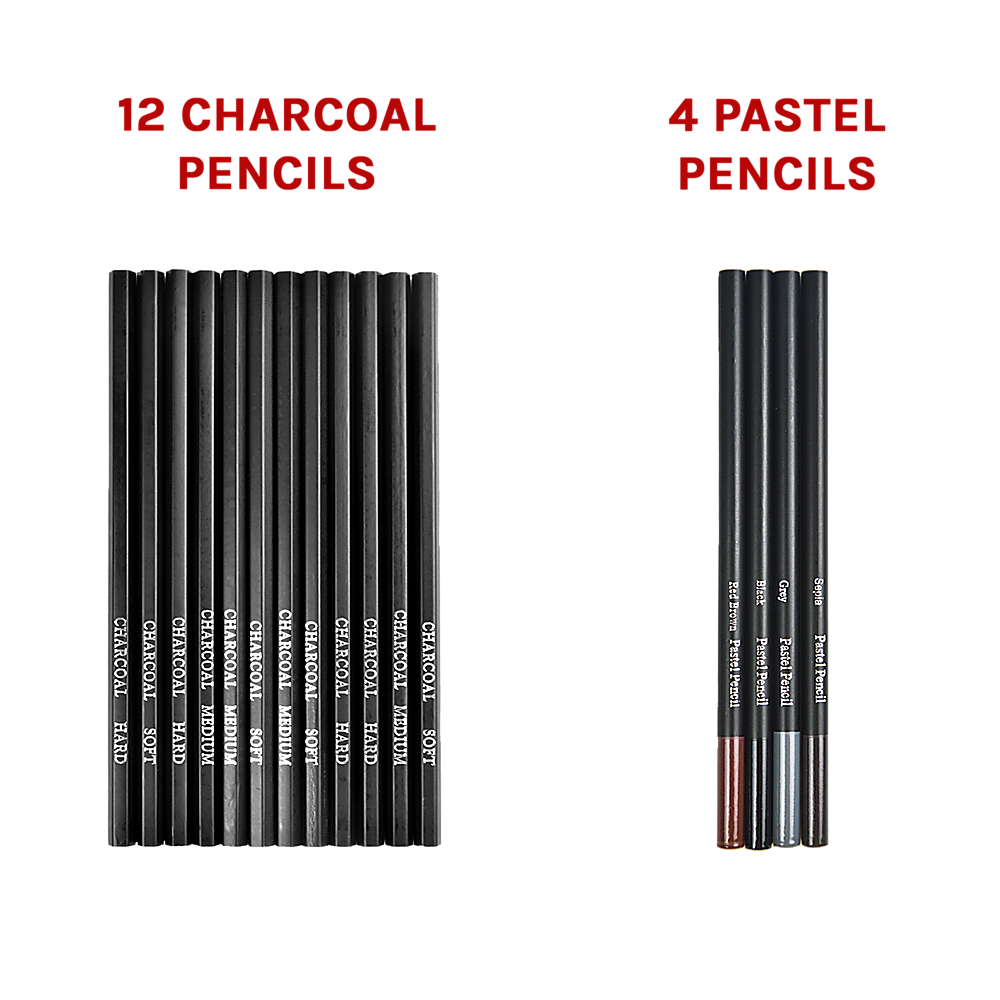 Art Sketch Pencils Oil Drawing Colouring Graphite Charcoal Pencil Set 72pcs/set 7