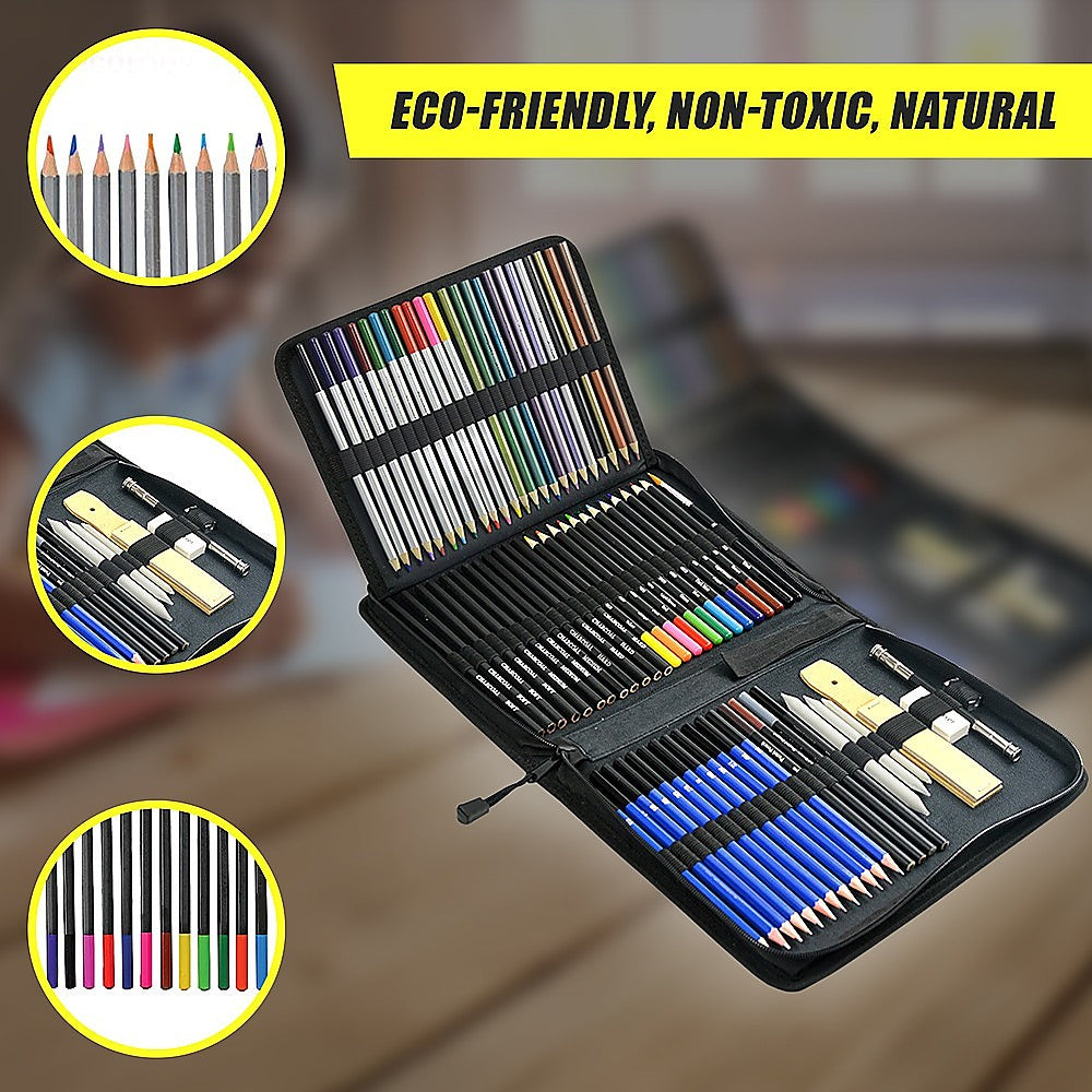 Art Sketch Pencils Oil Drawing Colouring Graphite Charcoal Pencil Set 72pcs/set 12