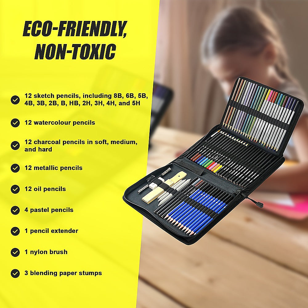 Art Sketch Pencils Oil Drawing Colouring Graphite Charcoal Pencil Set 72pcs/set 14