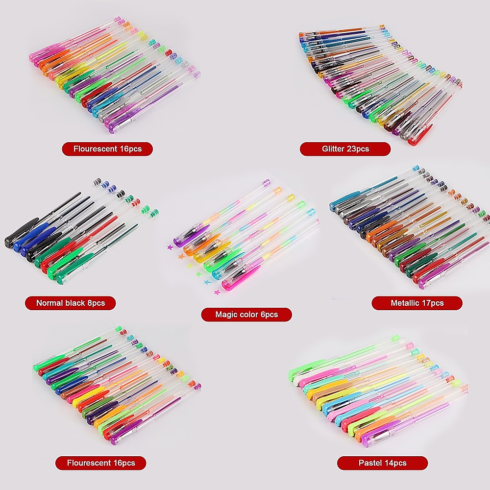 Glitter Gel Pens (100 pack) with 2.5X More Ink - Craft, Kids & Adult Colouring 5