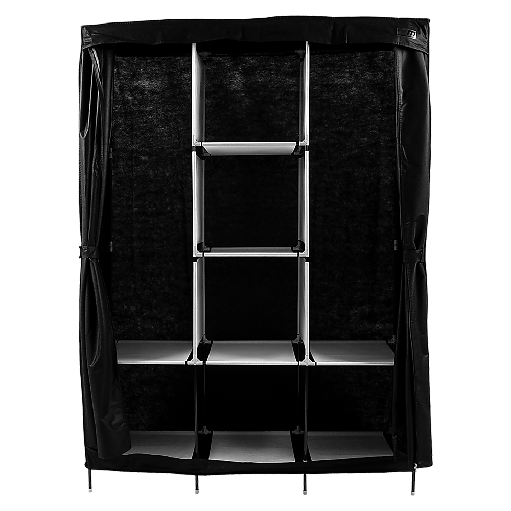 Large Portable Clothes Closet Canvas Wardrobe Storage Organizer with Shelves 5