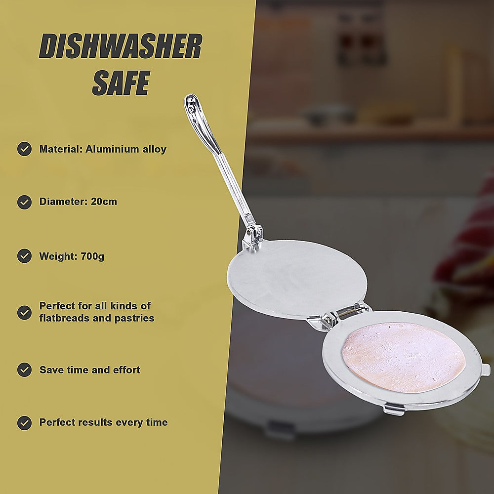 20cm Premium Tortilla Press Flat Bread Maker Taco Roti Chapati Health Food Pastry 10