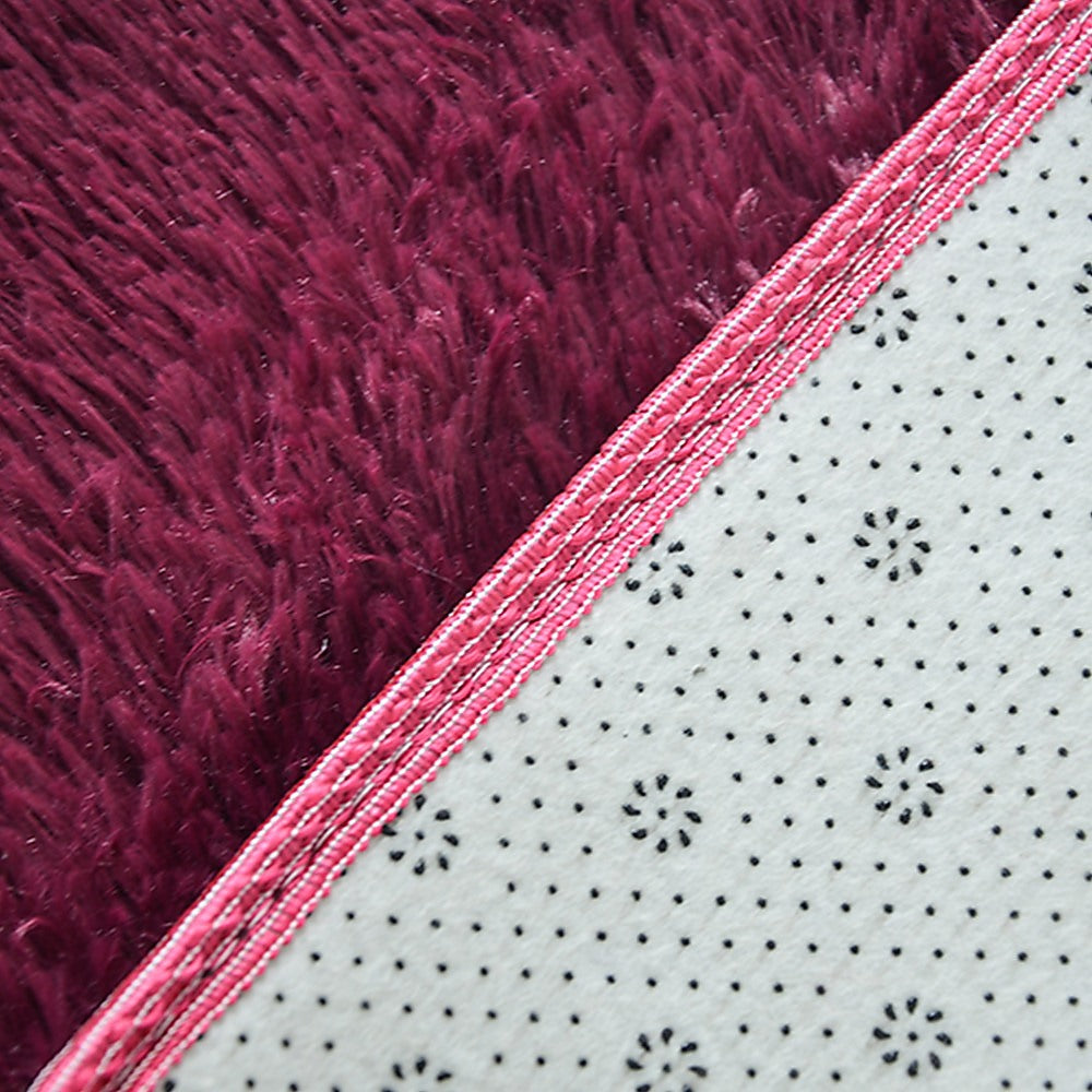 230x160cm Floor Rugs Large Shaggy Rug Area Carpet Bedroom Living Room Mat - Burgundy 5
