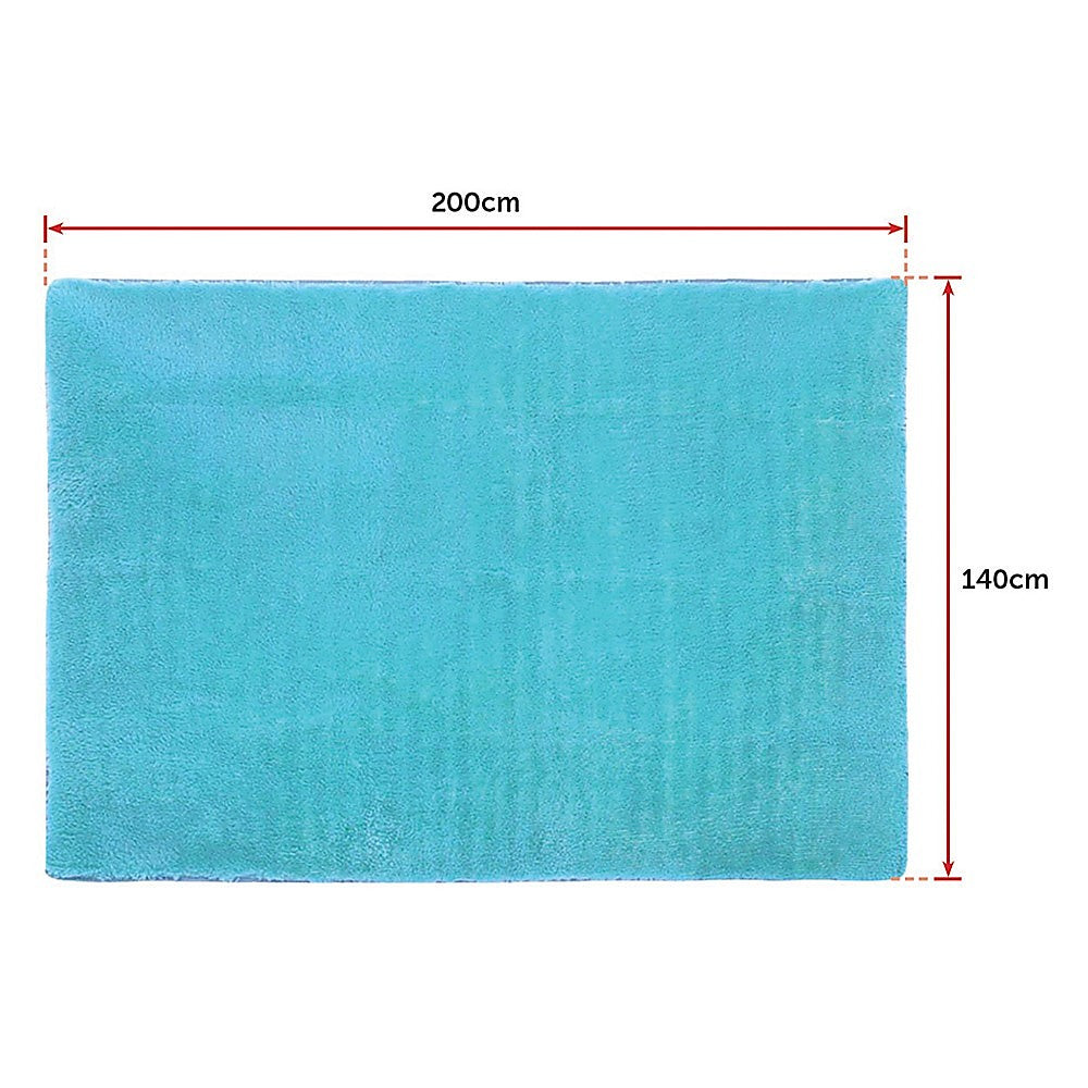 200x140cm Floor Rugs Large Shaggy Rug Area Carpet Bedroom Living Room Mat - Turquoise 8