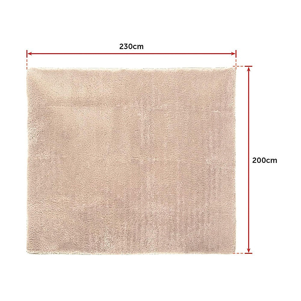 230x200cm Floor Rugs Large Shaggy Rug Area Carpet Bedroom Living Room Mat - Beige 8