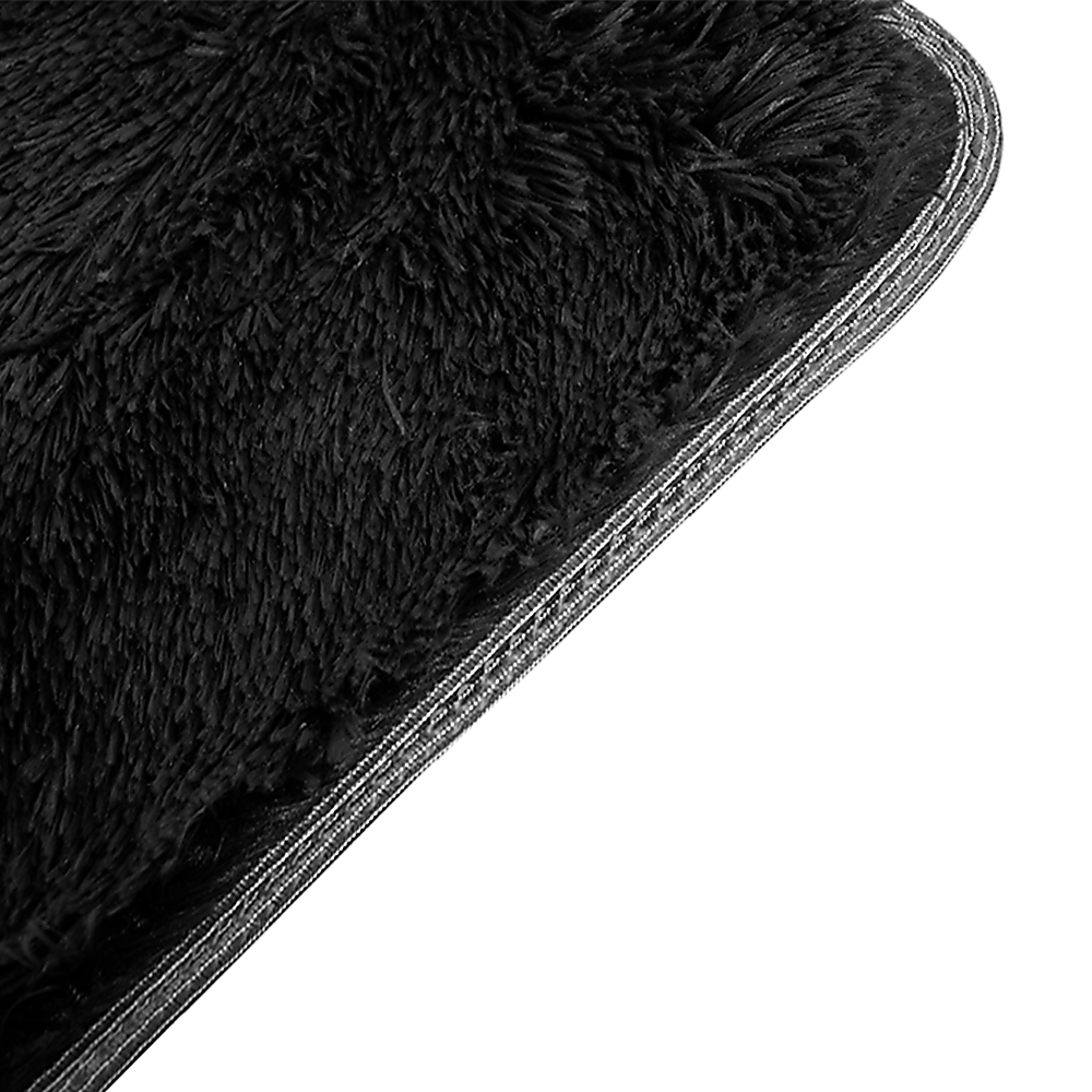 200x140cm Floor Rugs Large Shaggy Rug Area Carpet Bedroom Living Room Mat - Black 4