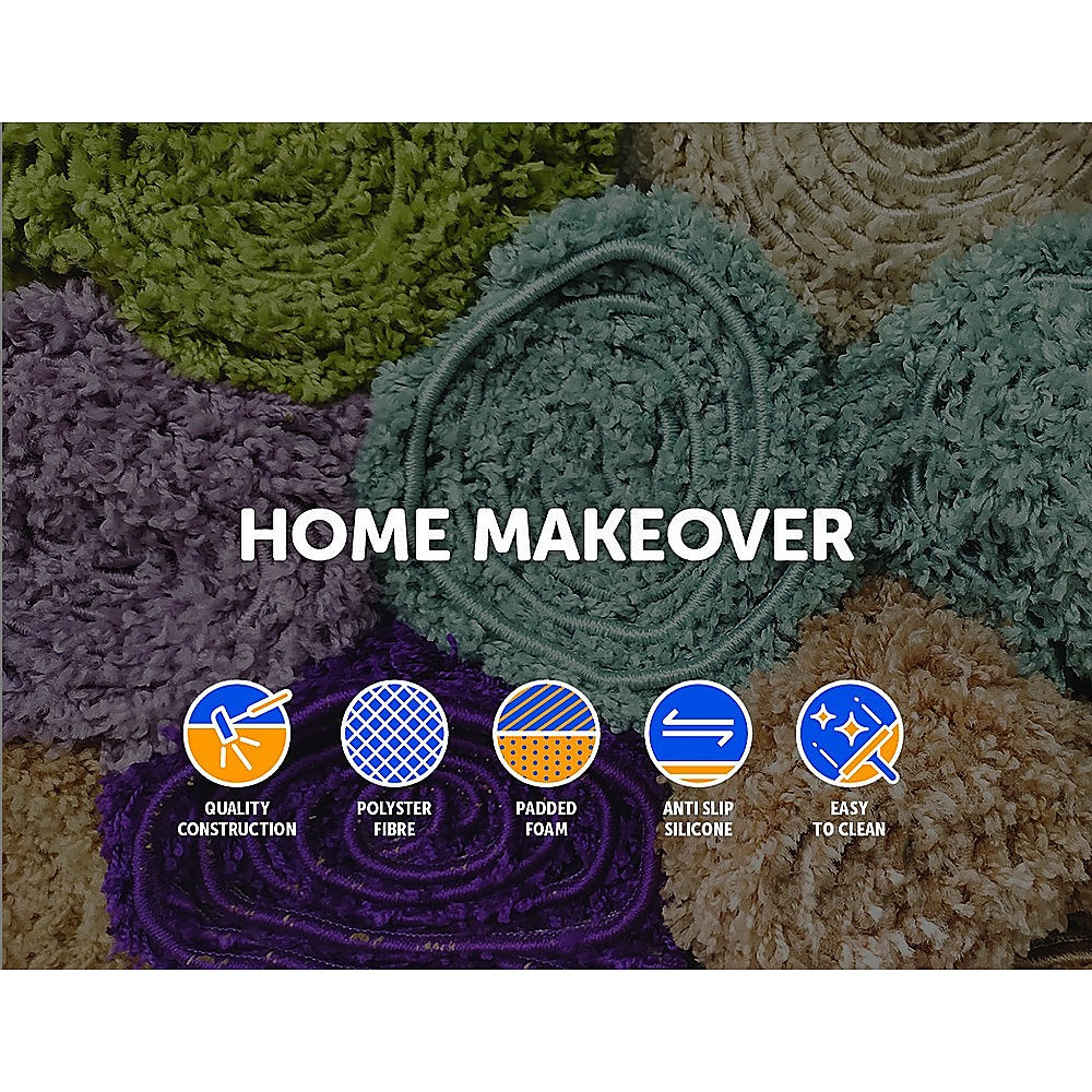 200x140cm Floor Rugs Large Shaggy Rug Area Carpet Bedroom Living Room Mat - Grey 3