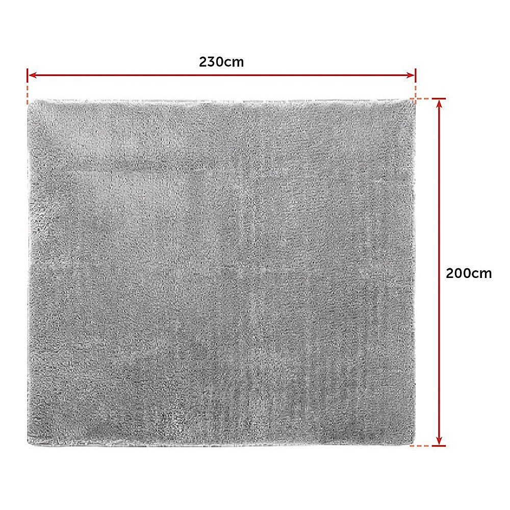 230x200cm Floor Rugs Large Shaggy Rug Area Carpet Bedroom Living Room Mat - Grey 8