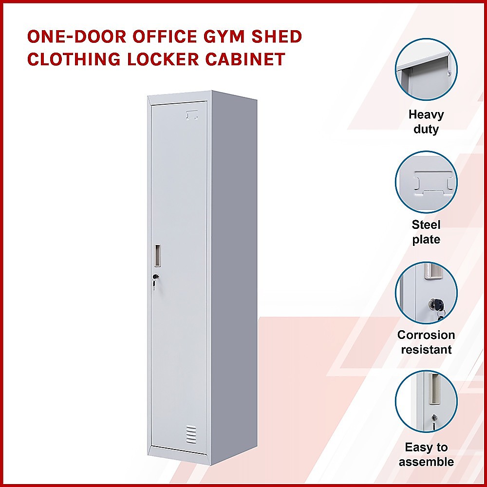 One-Door Office Gym Shed Clothing Locker Cabinet 3