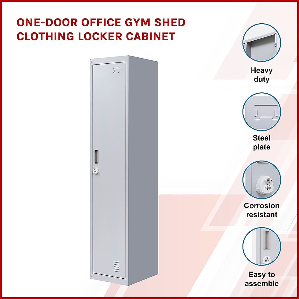 One-Door Office Gym Shed Clothing Locker Cabinet 3