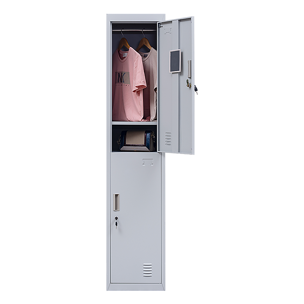 2-Door Vertical Locker for Office Gym Shed School Home Storage 7