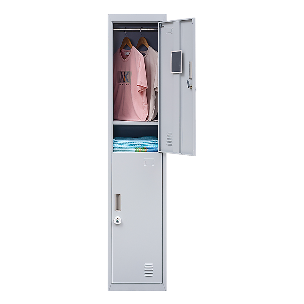 2-Door Vertical Locker for Office Gym Shed School Home Storage 5