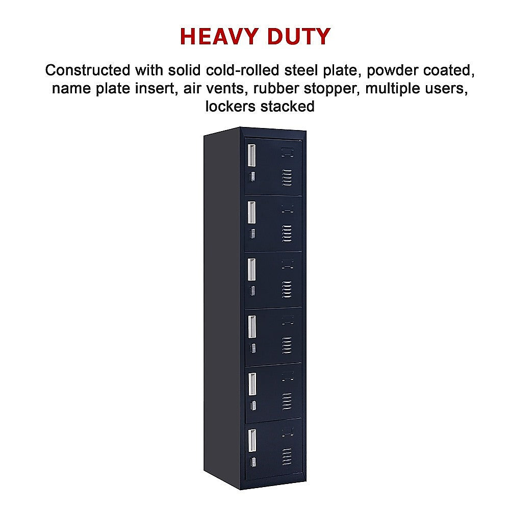 6-Door Locker for Office Gym Shed School Home Storage 7