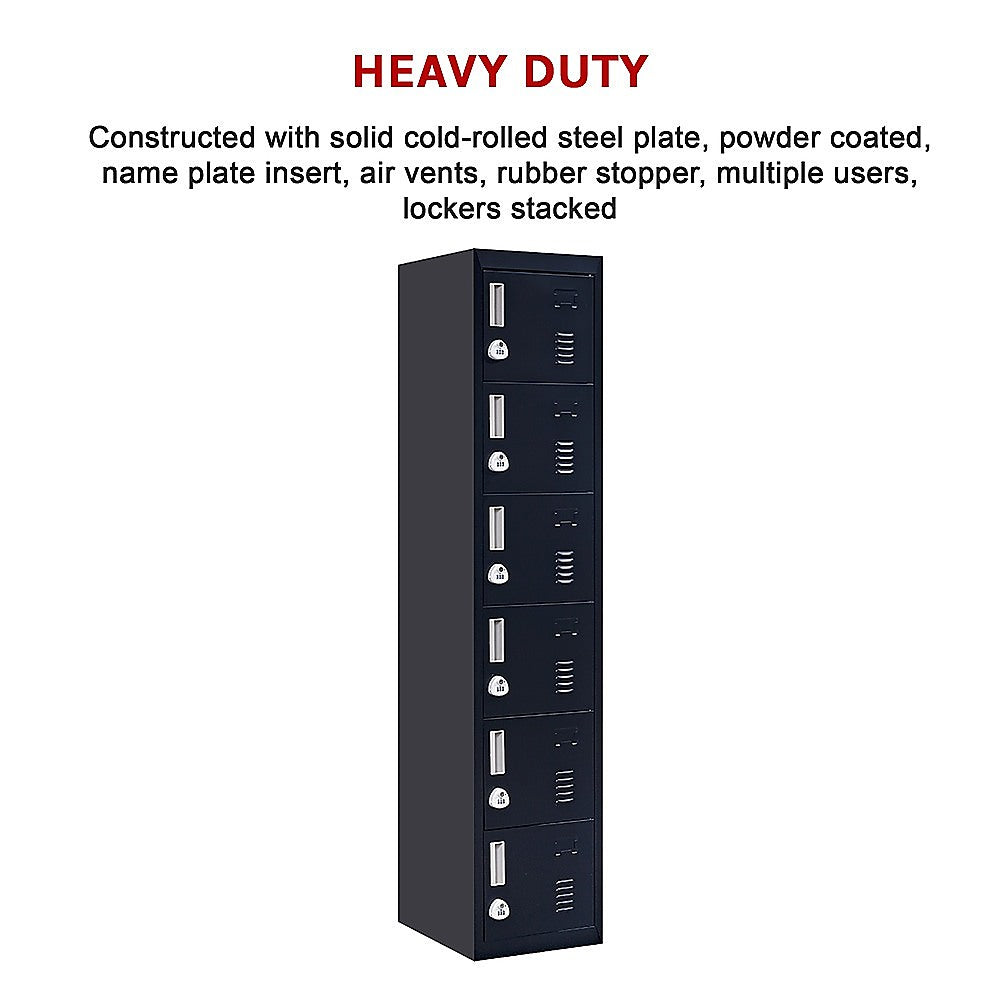 6-Door Locker for Office Gym Shed School Home Storage 7