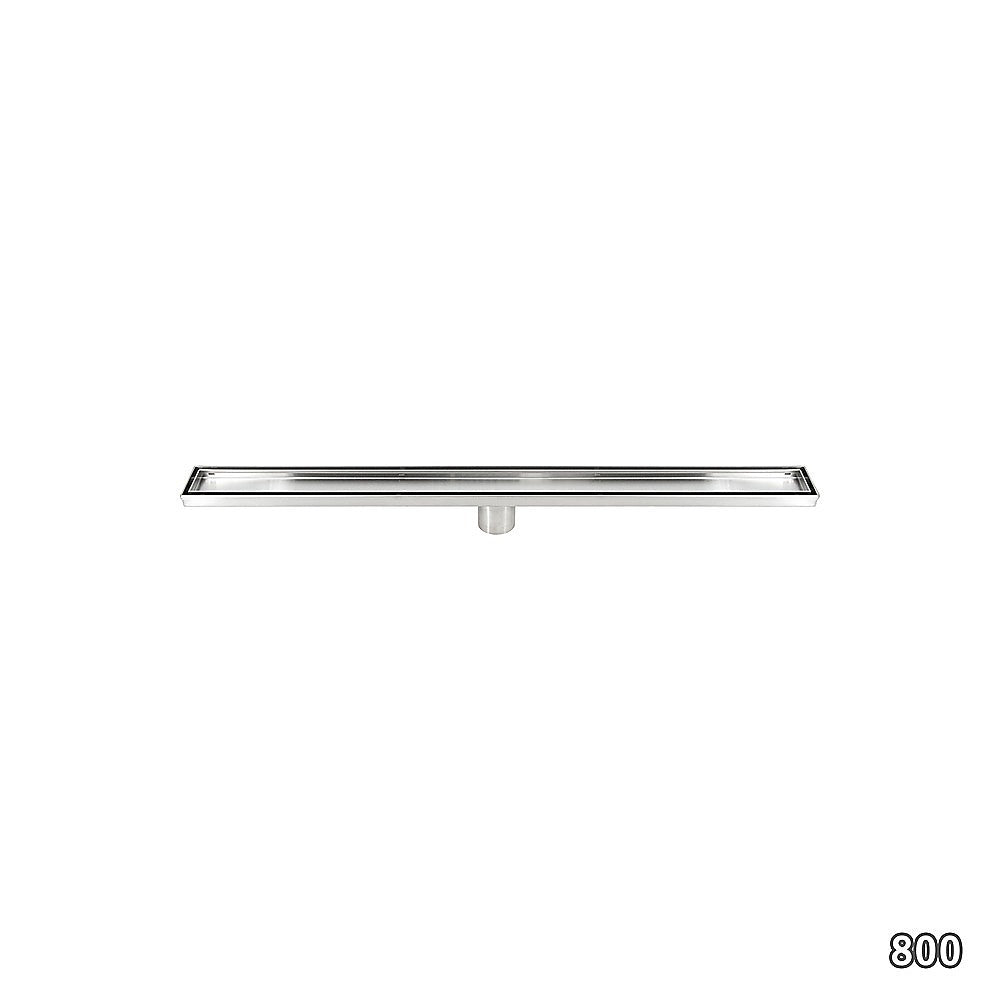 800mm Tile Insert Shower Bathroom Stainless Steel Grate Drain w/Centre outlet Floor Waste 4