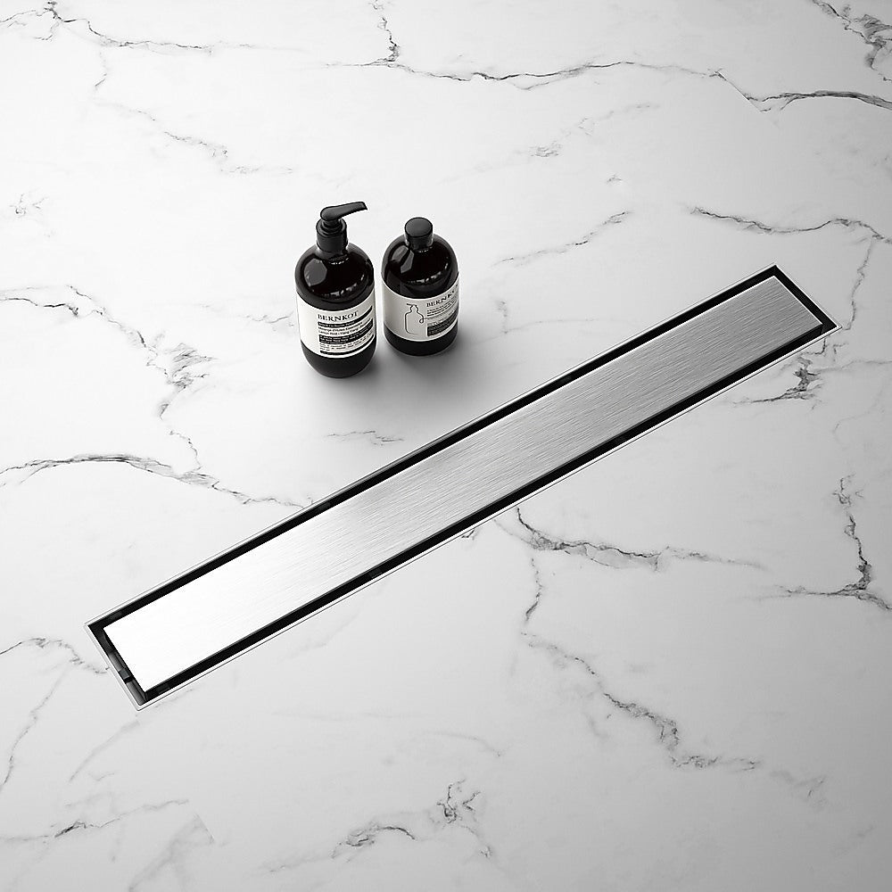 800mm Tile Insert Shower Bathroom Stainless Steel Grate Drain w/Centre outlet Floor Waste 6