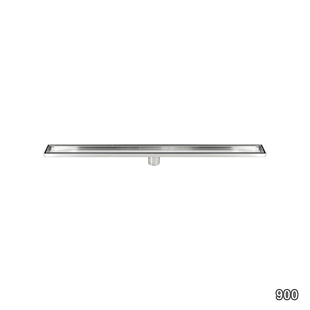 900mm Tile Insert Bathroom Shower Stainless Steel Grate Drain w/Centre outlet Floor Waste 4
