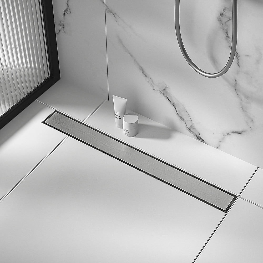 1200mm Tile Insert Bathroom Shower Stainless Steel Grate Drain w/Centre outlet Floor Waste 3