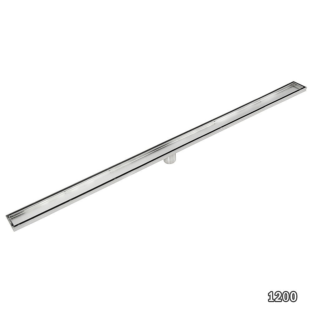 1200mm Tile Insert Bathroom Shower Stainless Steel Grate Drain w/Centre outlet Floor Waste 7