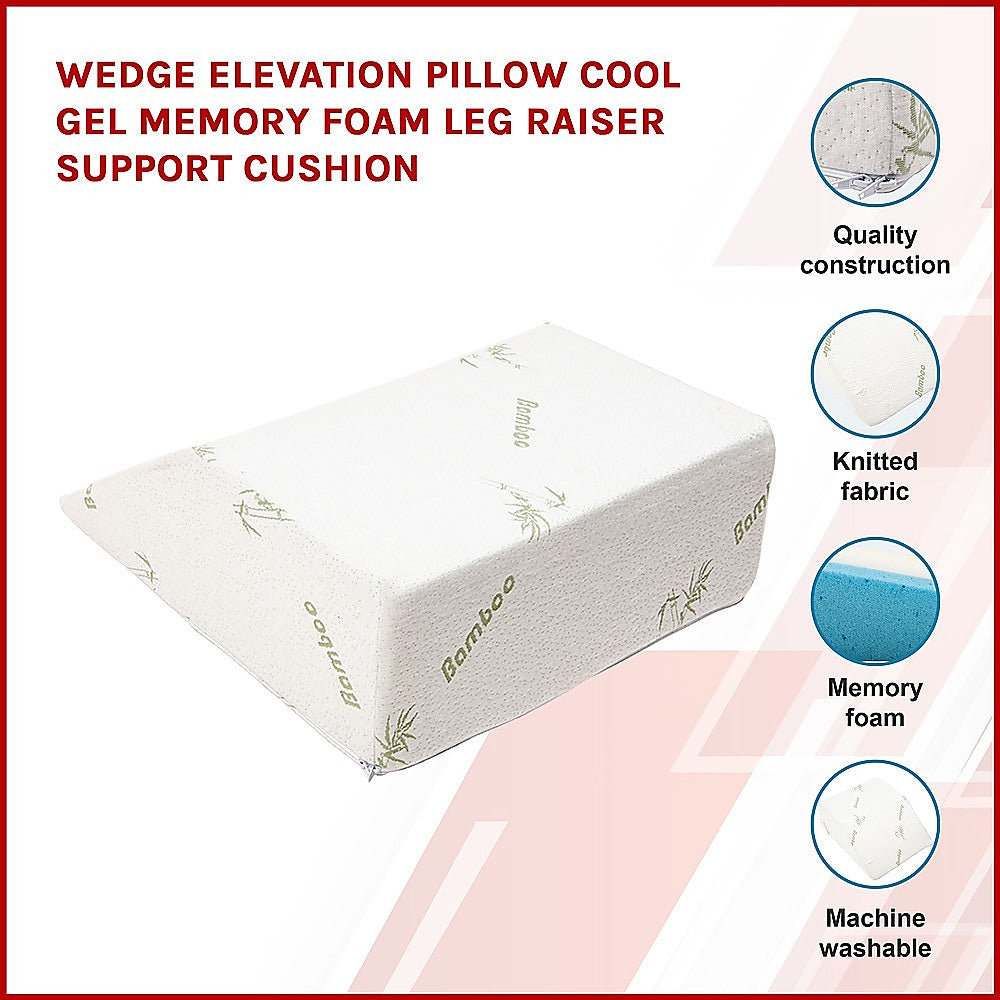 Wedge Elevation Pillow Cool Gel Memory Foam Leg Raiser Support Cushion 3