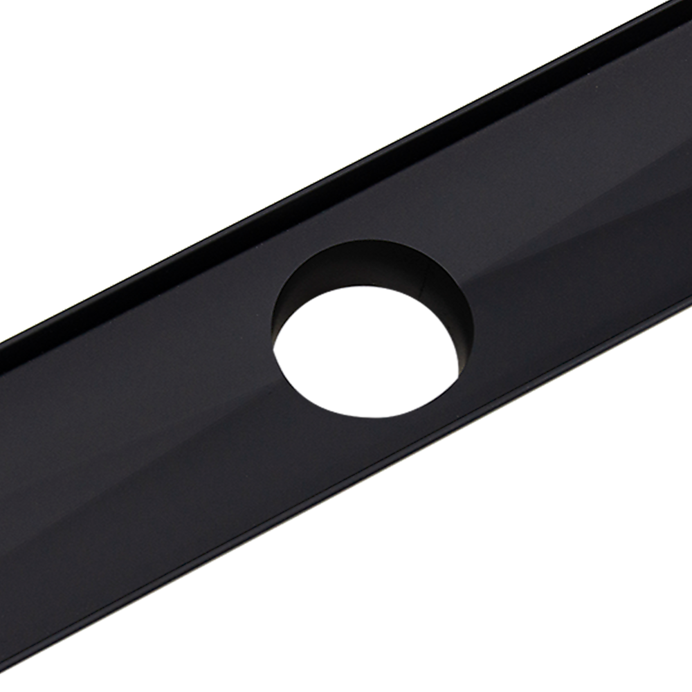 900mm Tile Insert Bathroom Shower Black Grate Drain w/Centre outlet Floor Waste 8