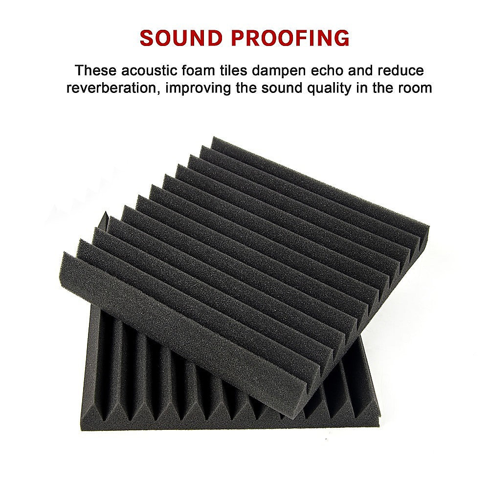 40pcs Studio Acoustic Foam Sound Absorbtion Proofing Panels Tiles Wedge 30X30CM 6